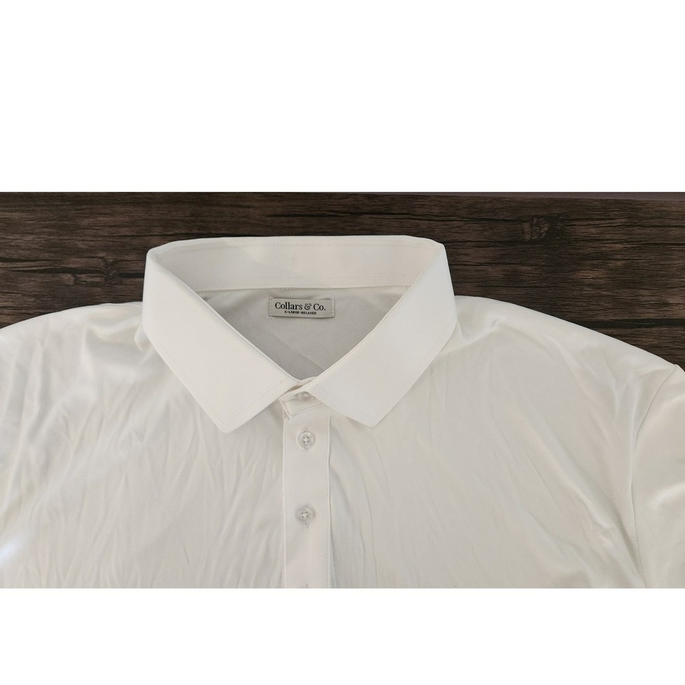 Men's Classic White Polo Shirt with Firm Collar